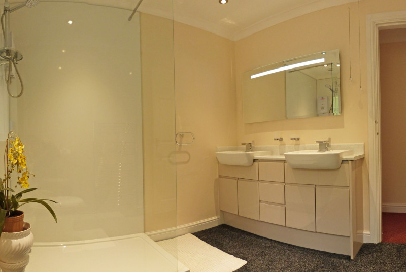 Separate, spacious shower room, also with sink and WC