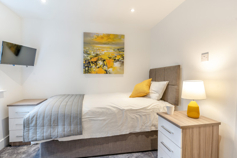 Single bedroom at Hafan y Ddinas Cardiff Apartment 2
