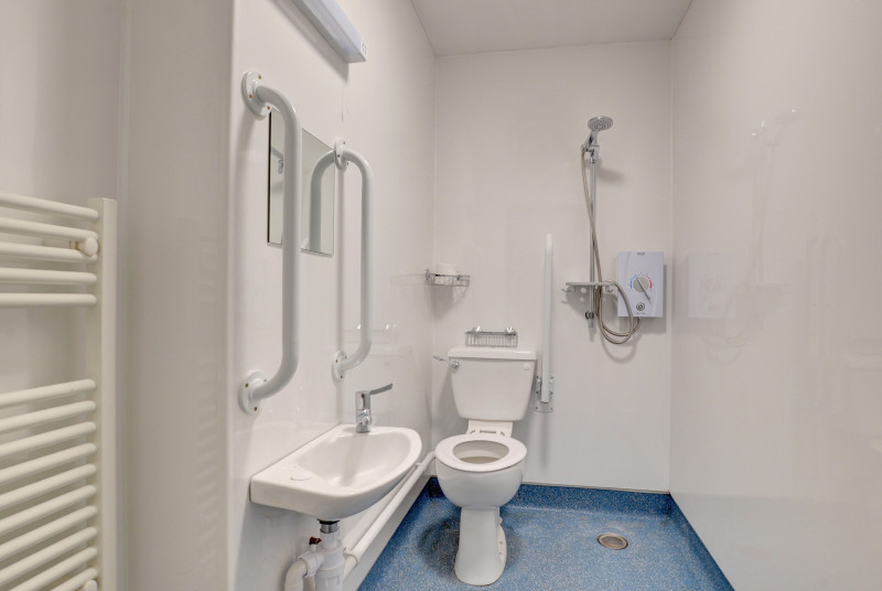 Wet room with electric shower and disabled facilities
