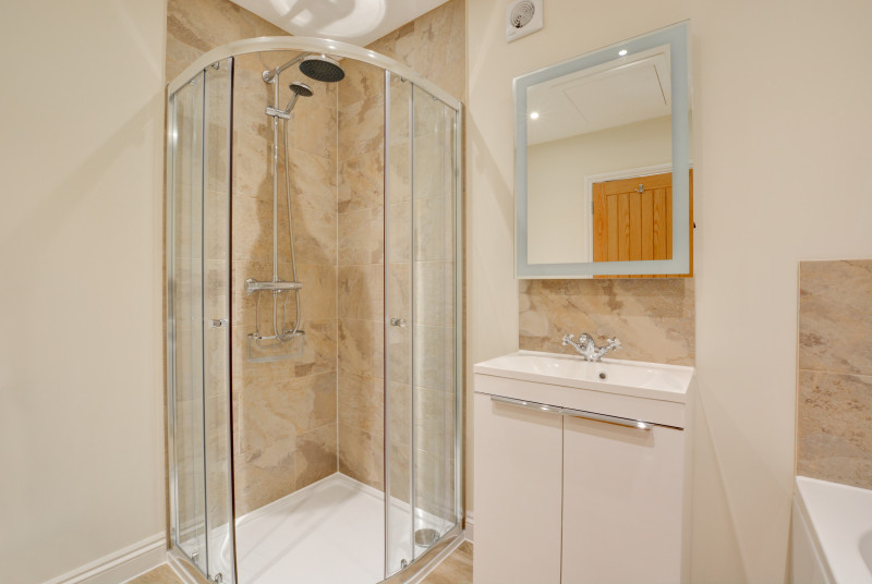 En-suite to Bedroom 1 - view of shower and vanity unit