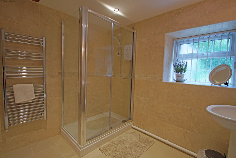  The first bathroom is downstairs and has a shower.