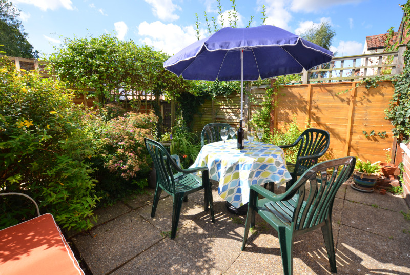 Patio garden - a suntrap, ideal for dining outside on a warm summers evening