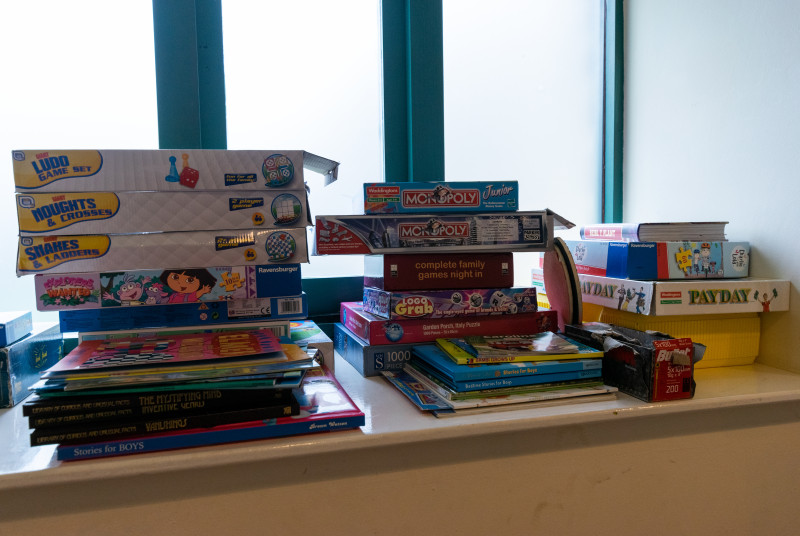 selection of books and games