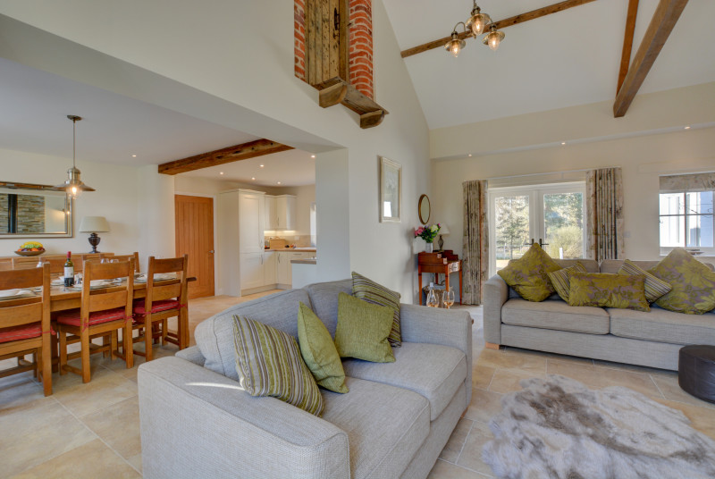 Comfortable sofas in the living area