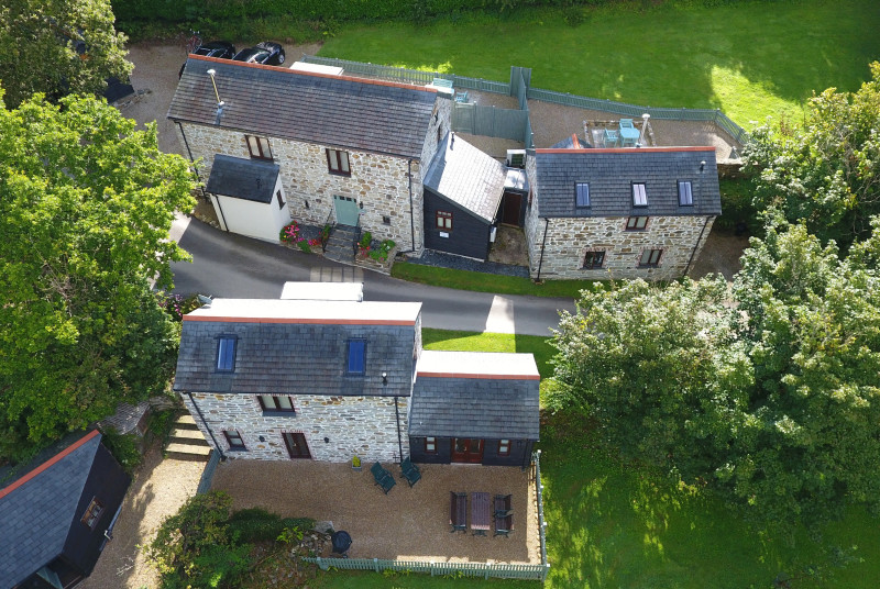 Aerial view of The Hayloft, The Stable and The Byre