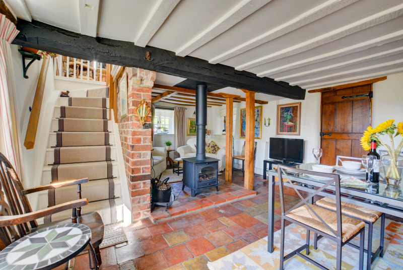 Living Room with wood burner