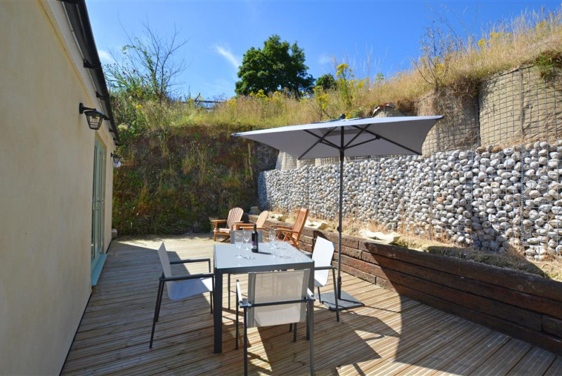Table and chairs on the decking area