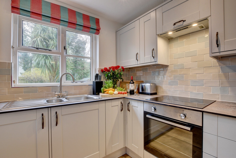 Well equipped kitchen with views to the garden