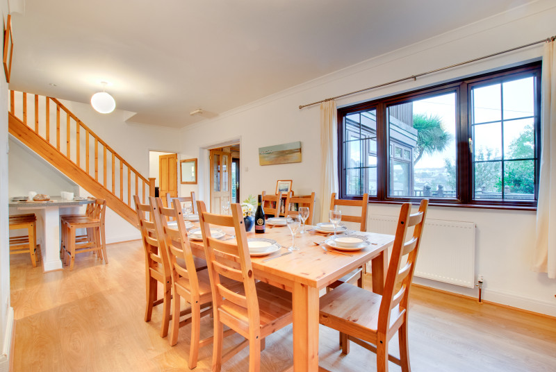 Spacious dining area for meals with the family.