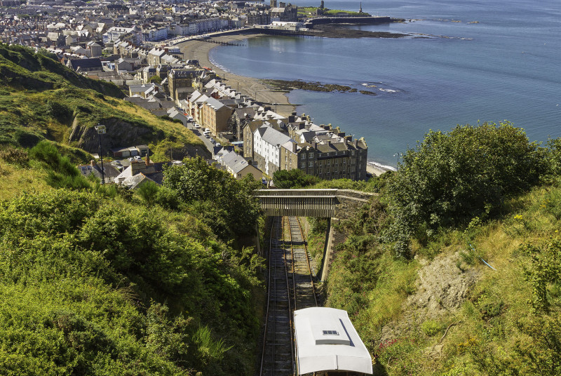 Cliff Railway in Aberystwyth - the only one of its kind in Wales