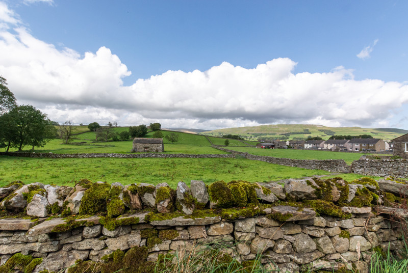 The view over the Wensleydale countryside from the patio area