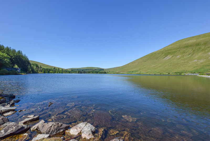 one of the lakes in the Brecon Beacons