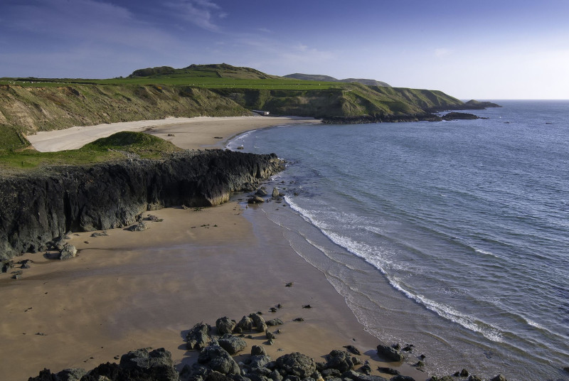 Poeth Oer Beach (5.5 miles) where the sand sometimes 'whistles' under your feet