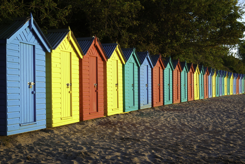 Huts at Llanbedrog Beach