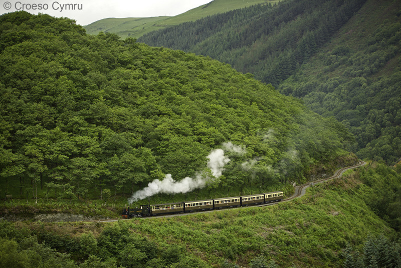 Scenic steam train ride from Aberystwyth to Devils Bridge