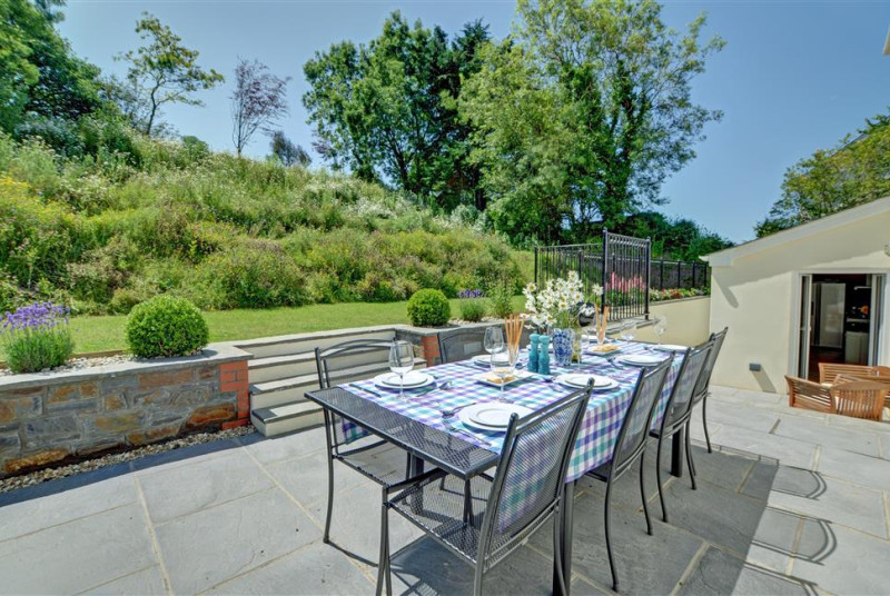 Patio terrace with outdoor table and chairs