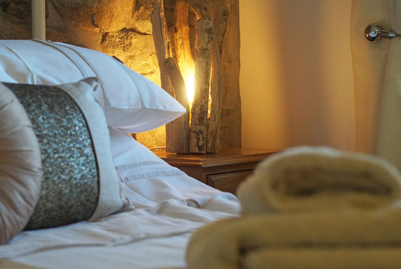 Bedroom 1 with double bed and breathtaking views.