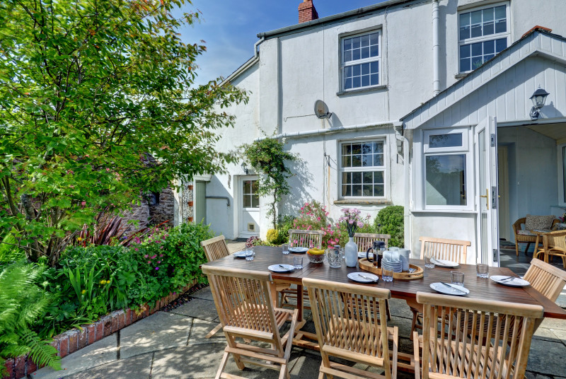 The patio is an ideal space to enjoy al fresco meals
