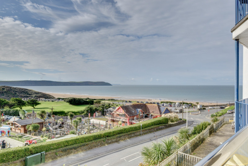 Stunning views out over Woolacombe village and beach