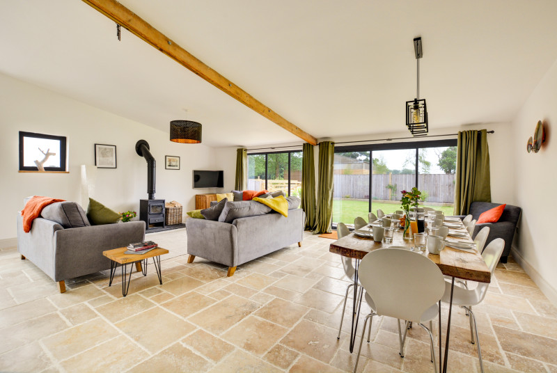 Open Plan Living Room with Dining and Seating Area