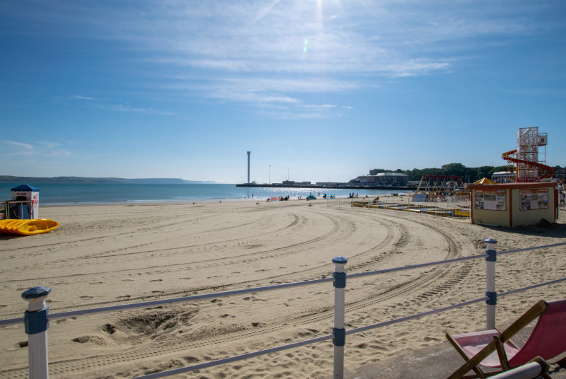 Weymouth beach, steps away from property
