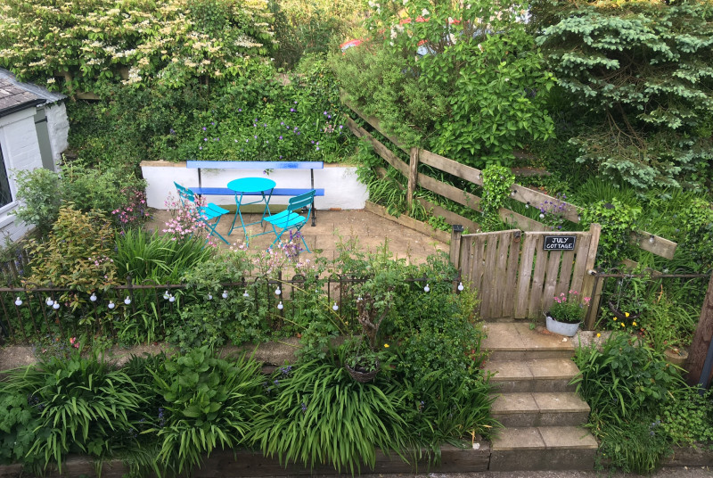 The enclosed patio garden